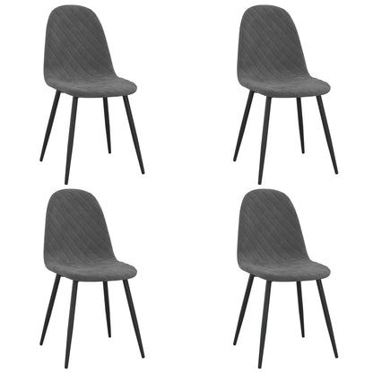 Eetkamerstoelen 4 St Fluweel Donkergrijs - Design Meubelz