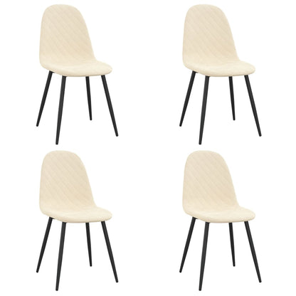 Eetkamerstoelen 4 St Fluweel Crèmewit - Design Meubelz