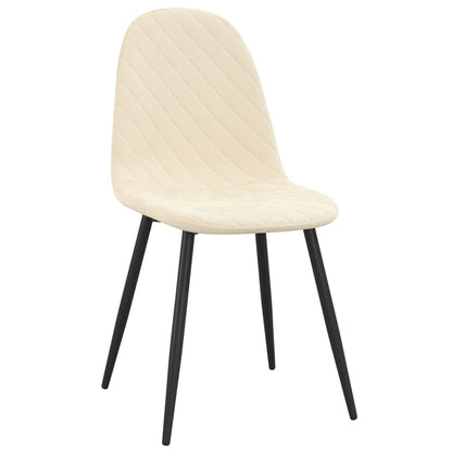 Eetkamerstoelen 4 St Fluweel Crèmewit - Design Meubelz