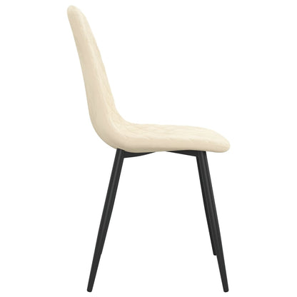 Eetkamerstoelen 4 St Fluweel Crèmewit - Design Meubelz