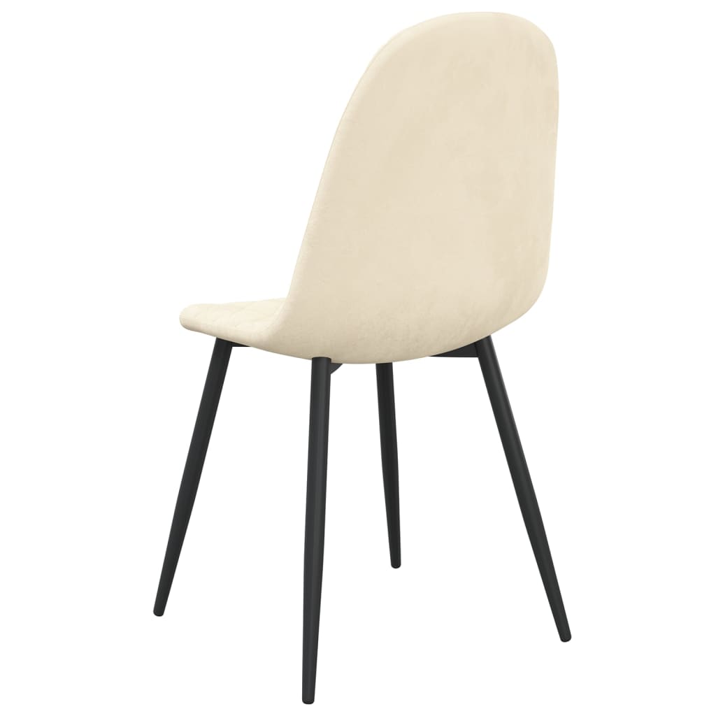 Eetkamerstoelen 4 St Fluweel Crèmewit - Design Meubelz