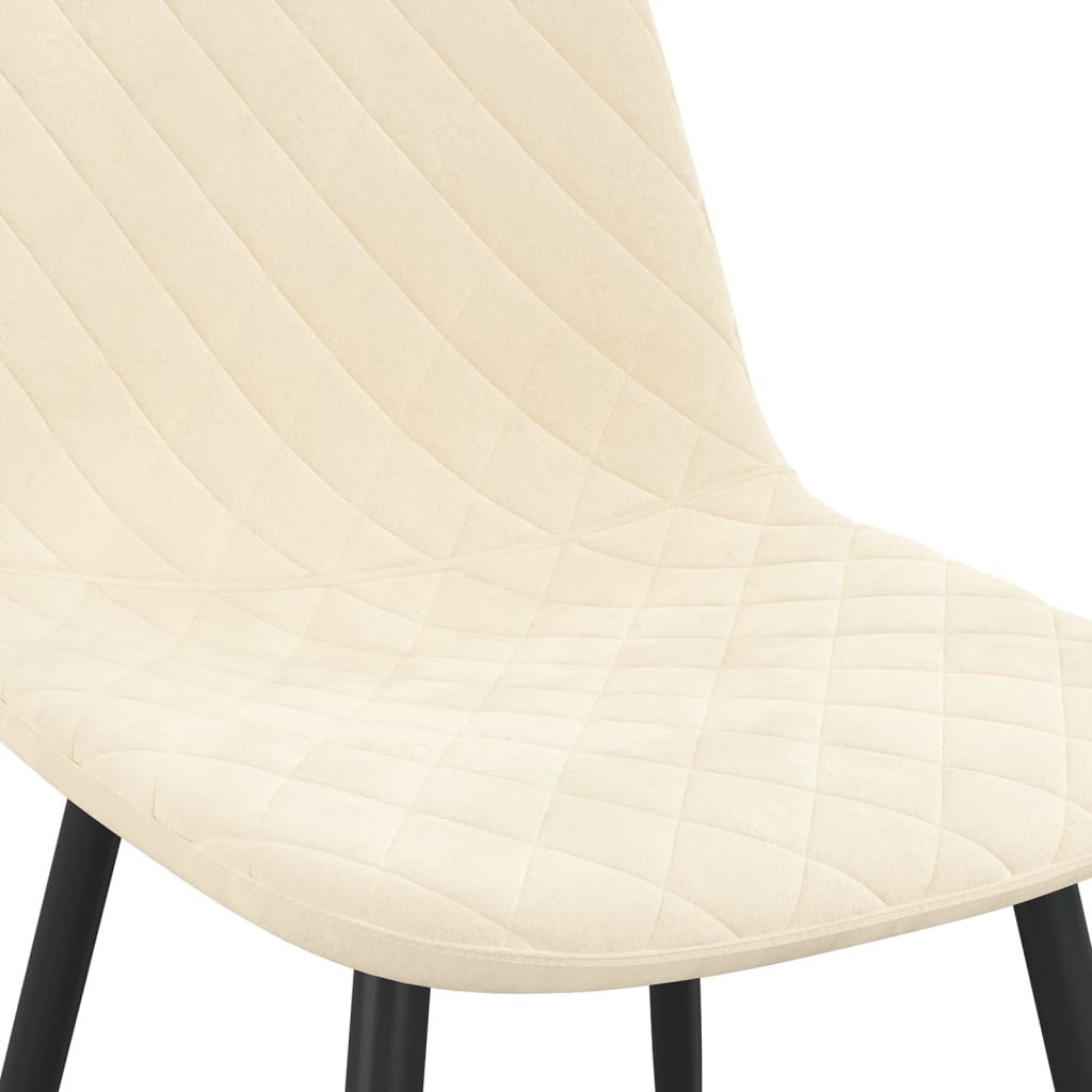 Eetkamerstoelen 4 St Fluweel Crèmewit - Design Meubelz