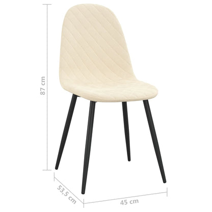 Eetkamerstoelen 4 St Fluweel Crèmewit - Design Meubelz