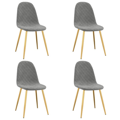 Eetkamerstoelen 4 St Fluweel Lichtgrijs - Design Meubelz