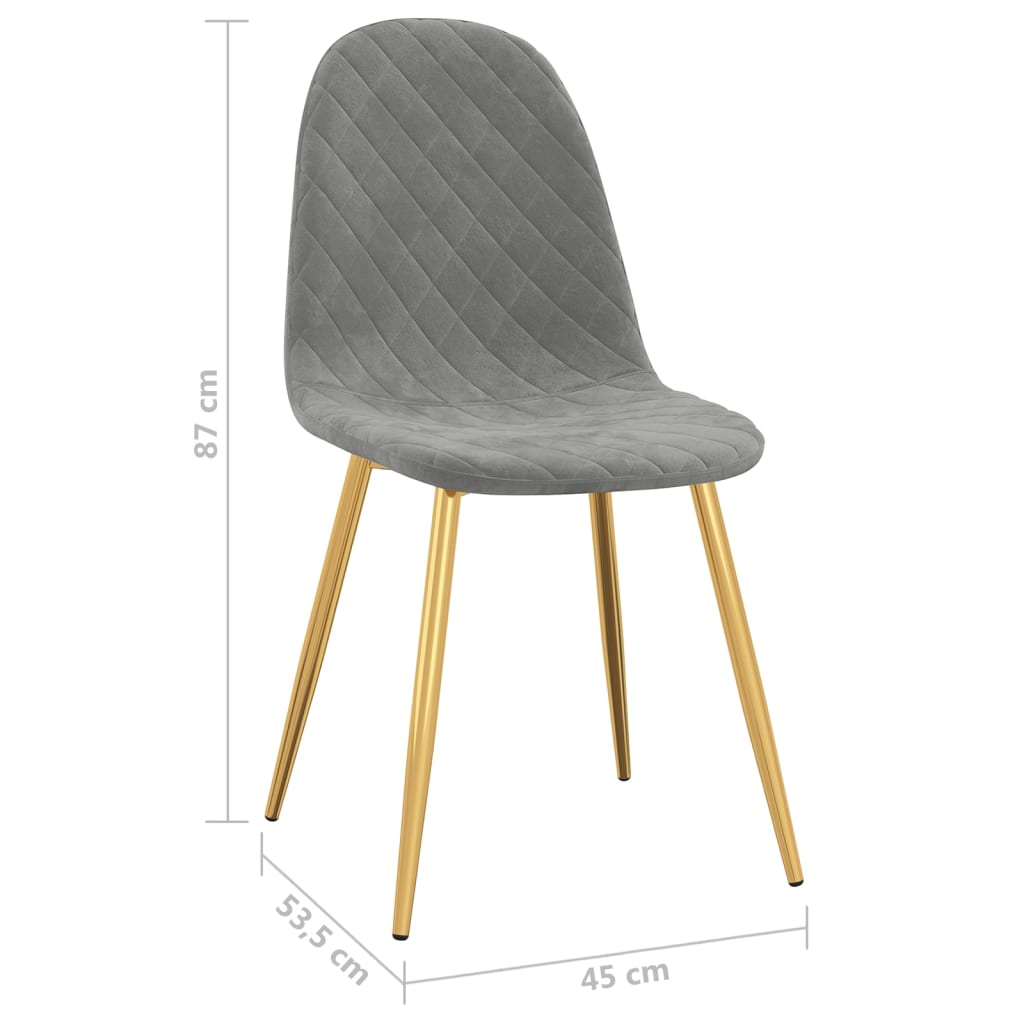 Eetkamerstoelen 4 St Fluweel Lichtgrijs - Design Meubelz