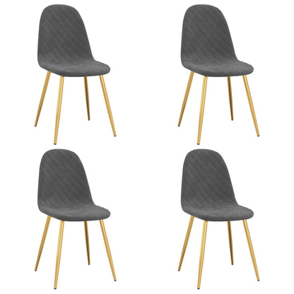 Eetkamerstoelen 4 St Fluweel Donkergrijs - Design Meubelz