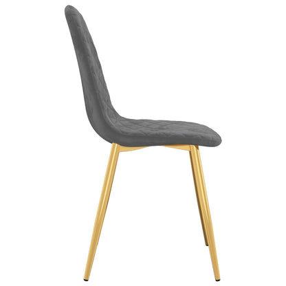 Eetkamerstoelen 4 St Fluweel Donkergrijs - Design Meubelz