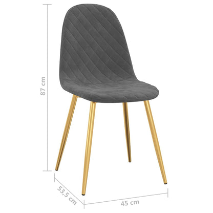 Eetkamerstoelen 4 St Fluweel Donkergrijs - Design Meubelz