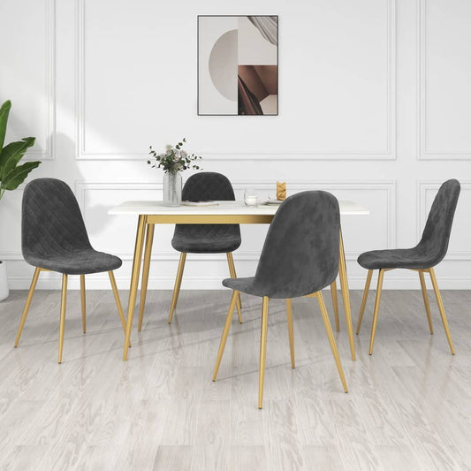 Eetkamerstoelen 4 St Fluweel Donkergrijs - Design Meubelz