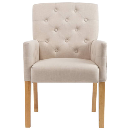 Eetkamerstoelen 4 St Met Armleuningen Stof Beige - Design Meubelz