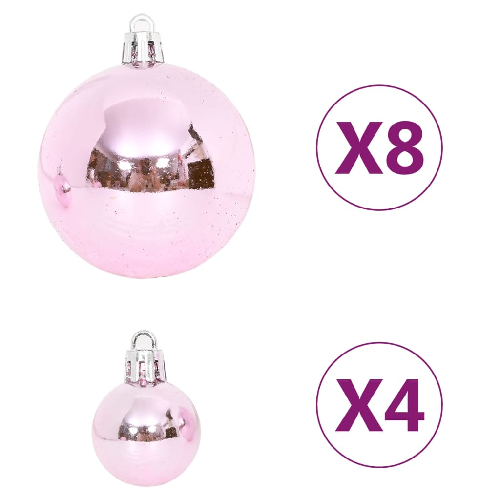 65-Delige Kerstballenset Roze/Rood/Wit Roze - Design Meubelz