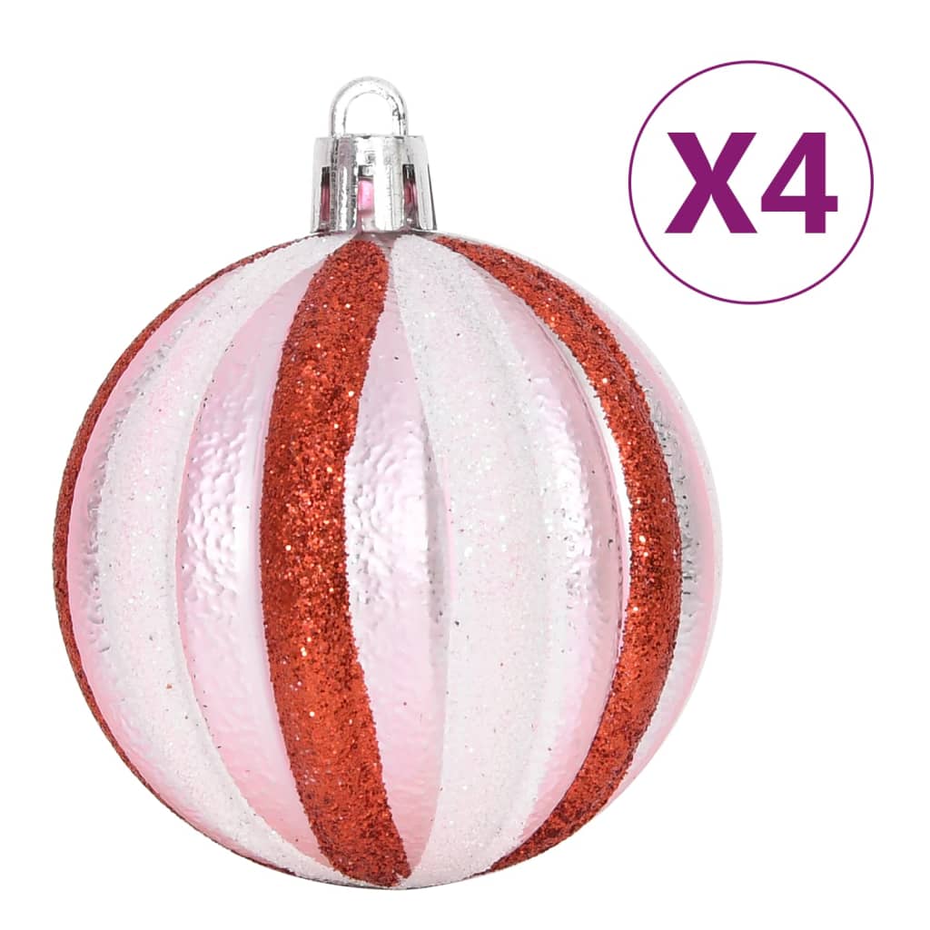 65-Delige Kerstballenset Roze/Rood/Wit Roze - Design Meubelz