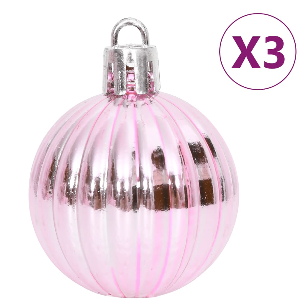 65-Delige Kerstballenset Roze/Rood/Wit Roze - Design Meubelz