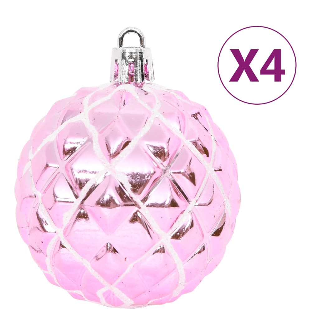 65-Delige Kerstballenset Roze/Rood/Wit Roze - Design Meubelz