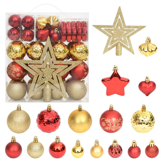 70-Delige Kerstballenset Goud En Rood Goud - Design Meubelz