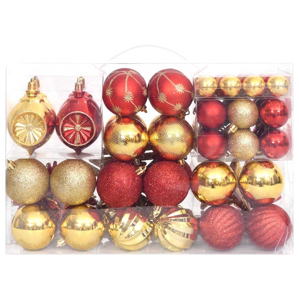 108-Delige Kerstballenset Goud En Rood Goud - Design Meubelz