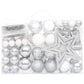 108-Delige Kerstballenset Zilver En Wit Zilver