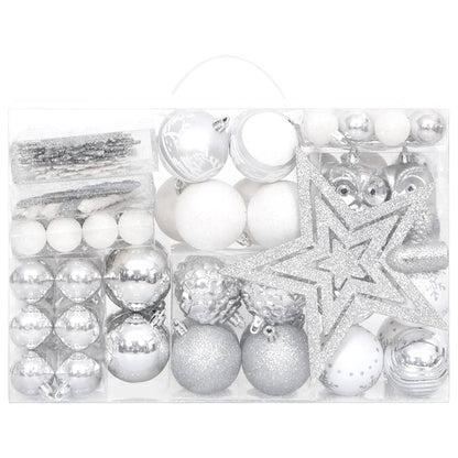 108-Delige Kerstballenset Zilver En Wit Zilver - Design Meubelz