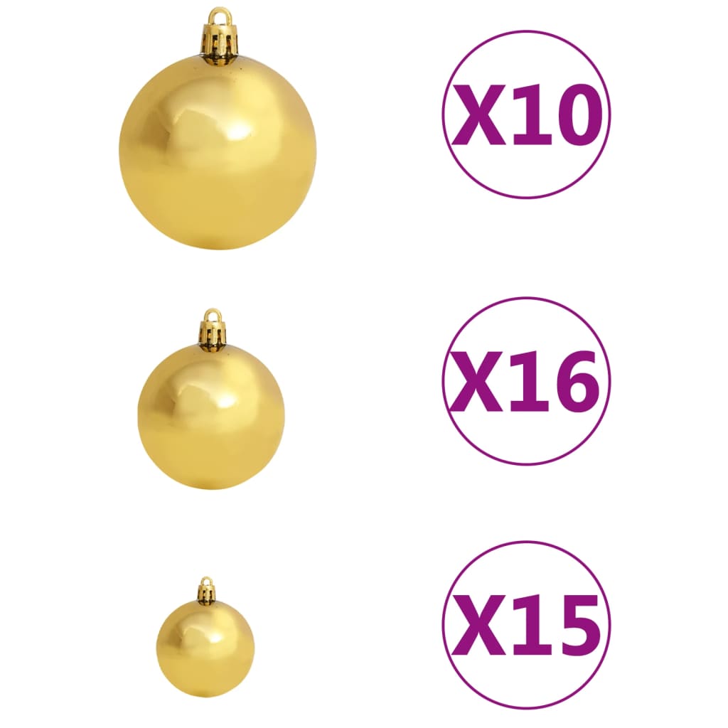 120-Delige Kerstballenset Met Piek En 300 Led's Goud En Brons 120