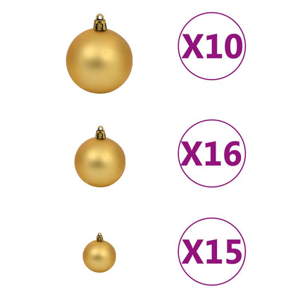120-Delige Kerstballenset Met Piek En 300 Led's Goud En Brons 120 - Design Meubelz