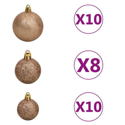 120-Delige Kerstballenset Met Piek En 300 Led's Roségoud 120 - Design Meubelz