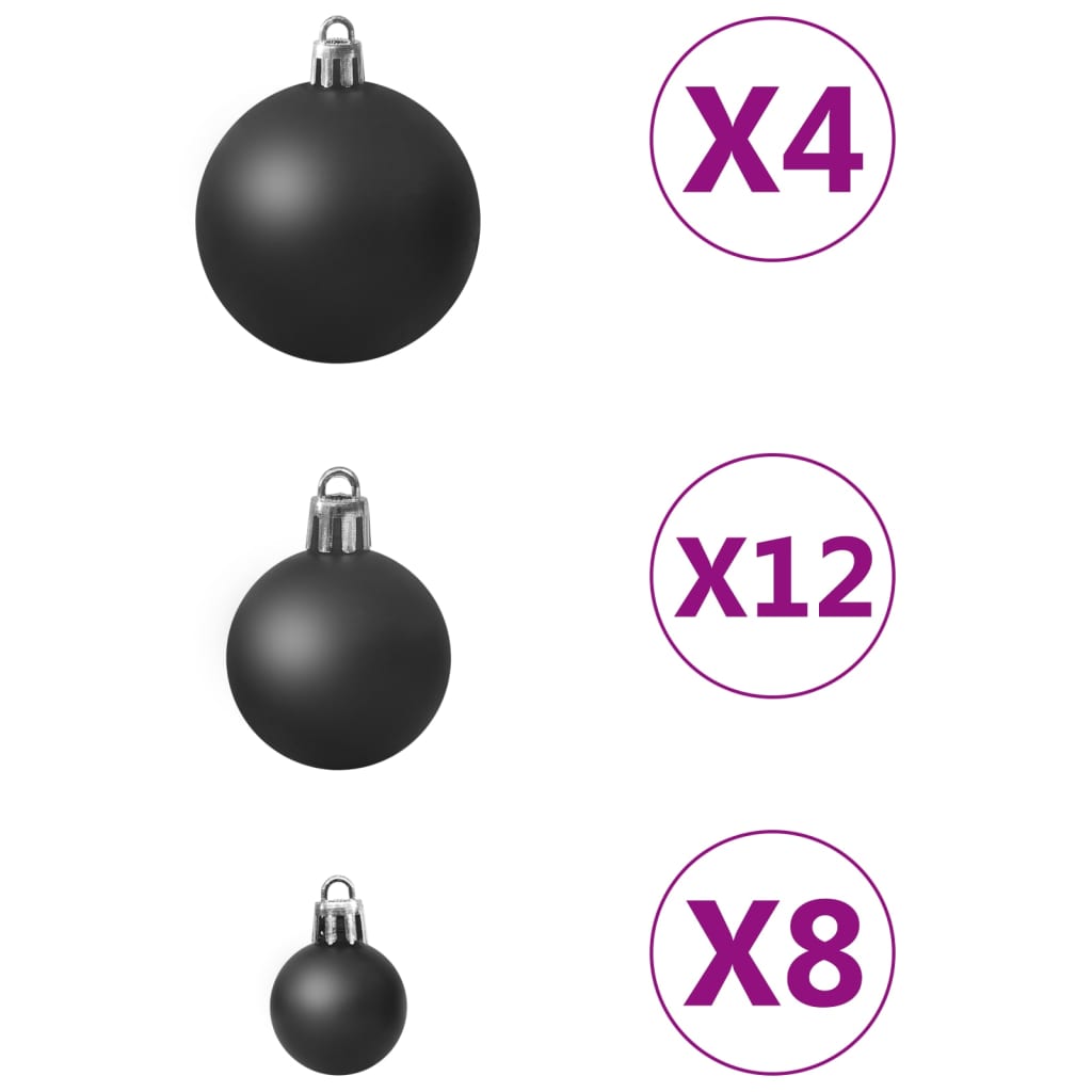 100-Delige Kerstballenset Zwart Zwart - Design Meubelz