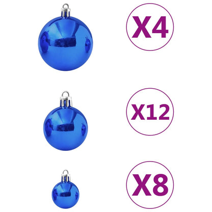 100-Delige Kerstballenset Blauw Blauw - Design Meubelz