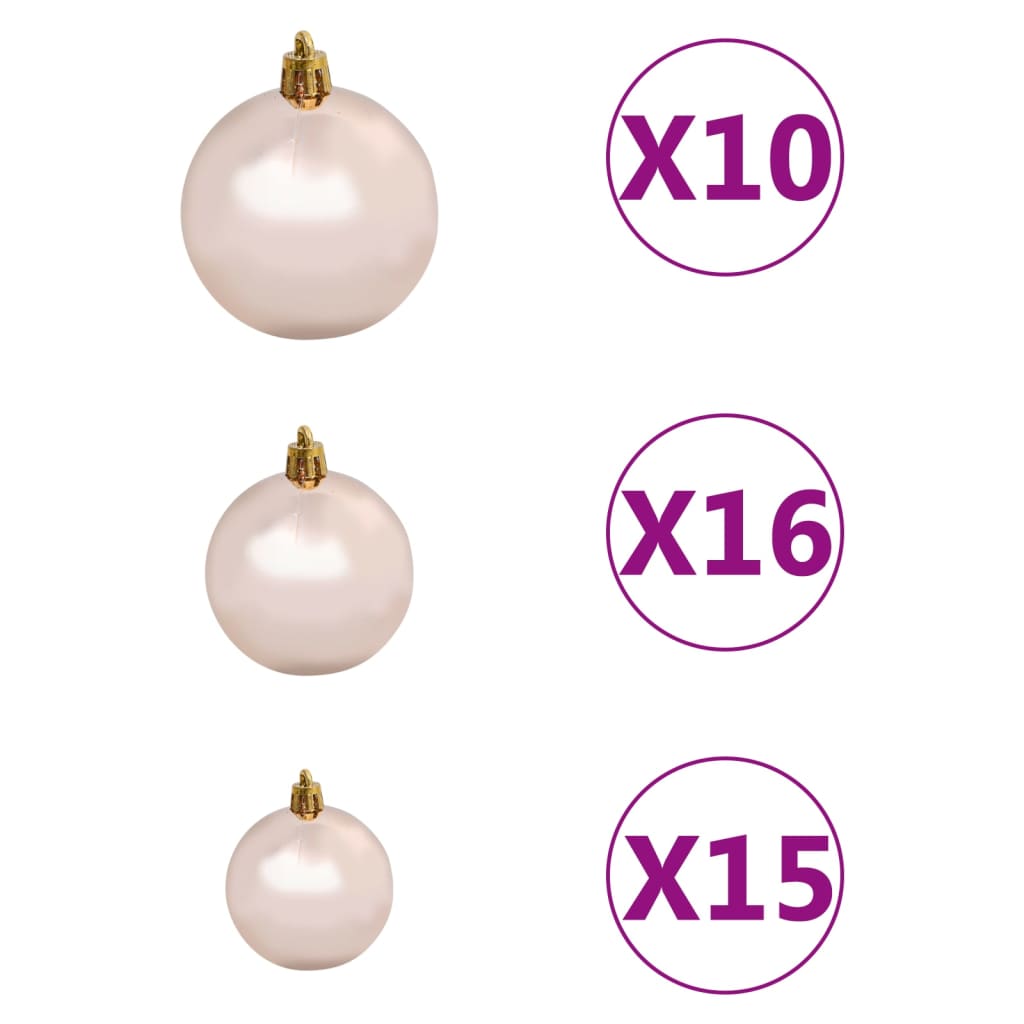 Kunstkerstboom Met Led's En Kerstballen 240 Cm Groen green and rose - Design Meubelz