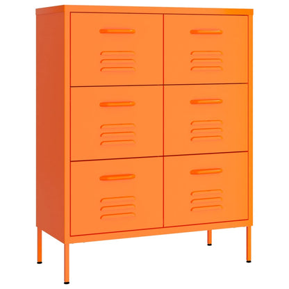 Ladekast 80X35X101,5 Cm Staal Oranje - Design Meubelz