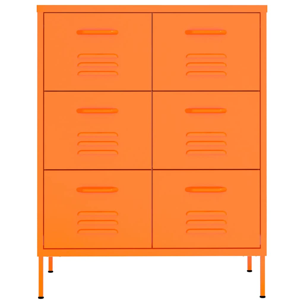 Ladekast 80X35X101,5 Cm Staal Oranje - Design Meubelz