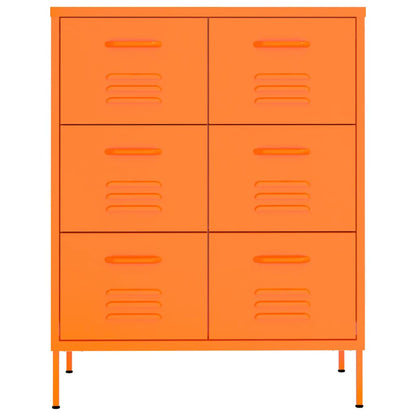 Ladekast 80X35X101,5 Cm Staal Oranje - Design Meubelz