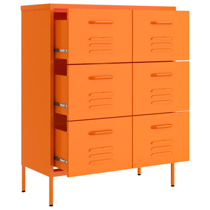 Ladekast 80X35X101,5 Cm Staal Oranje - Design Meubelz