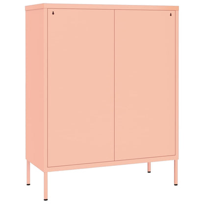 Ladekast 80X35X101,5 Cm Staal Roze - Design Meubelz