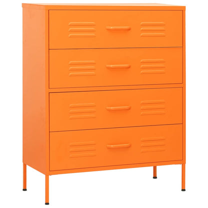 Ladekast 80X35X101,5 Cm Staal Oranje - Design Meubelz