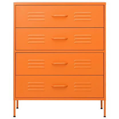 Ladekast 80X35X101,5 Cm Staal Oranje - Design Meubelz