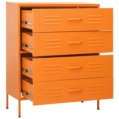 Ladekast 80X35X101,5 Cm Staal Oranje - Design Meubelz