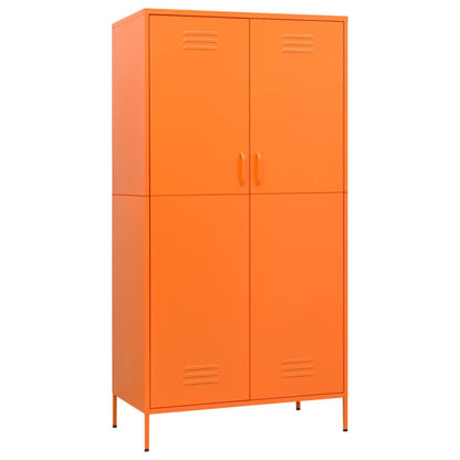 Kledingkast 90X50X180 Cm Staal Oranje - Design Meubelz