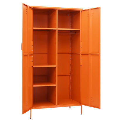 Kledingkast 90X50X180 Cm Staal Oranje - Design Meubelz