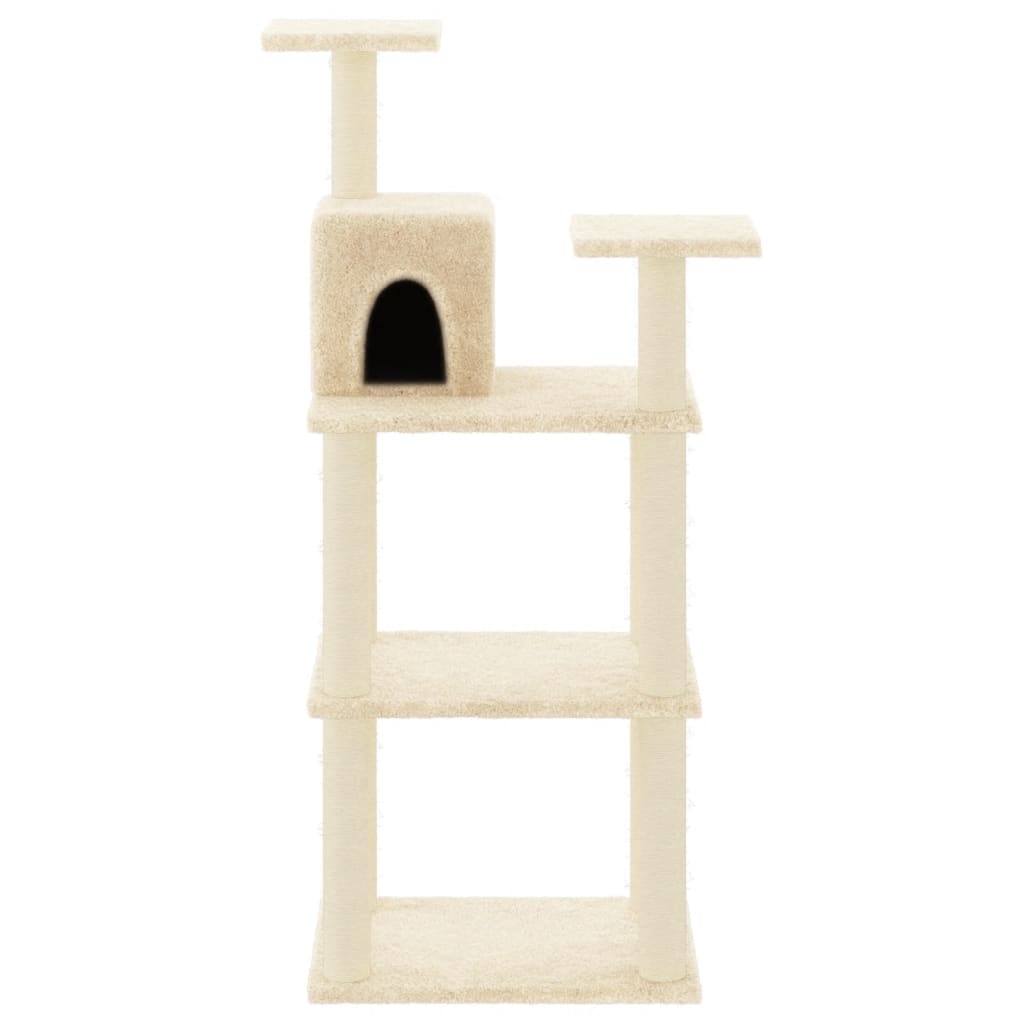 Kattenkrabpaal Met Sisal Krabpalen 119 Cm Crèmekleurig crème - Design Meubelz