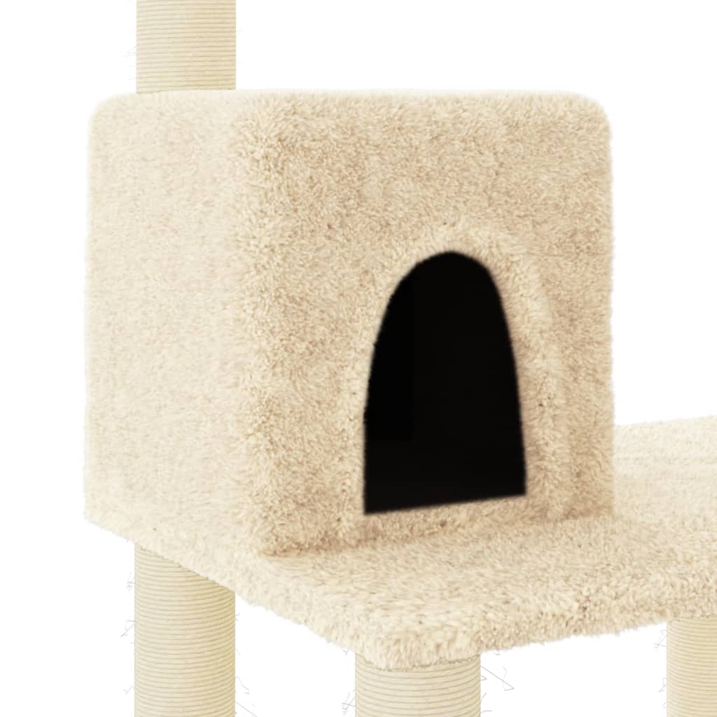 Kattenkrabpaal Met Sisal Krabpalen 119 Cm Crèmekleurig crème - Design Meubelz