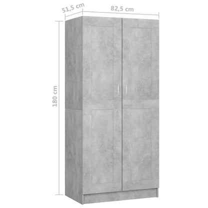 Kledingkast 82,5X51,5X180 Cm Spaanplaat Betongrijs - Design Meubelz