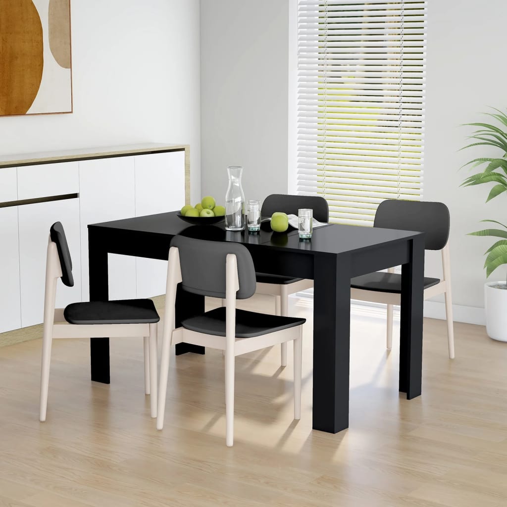 Eettafel 140X74,5X76 Cm Spaanplaat Zwart - Design Meubelz