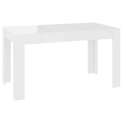 Eettafel 140X74,5X76 Cm Spaanplaat Hoogglans Wit - Design Meubelz