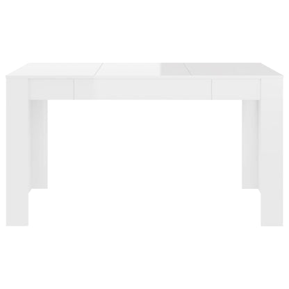 Eettafel 140X74,5X76 Cm Spaanplaat Hoogglans Wit - Design Meubelz