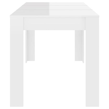 Eettafel 140X74,5X76 Cm Spaanplaat Hoogglans Wit - Design Meubelz