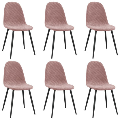 Eetkamerstoelen 6 St Fluweel Roze - Design Meubelz