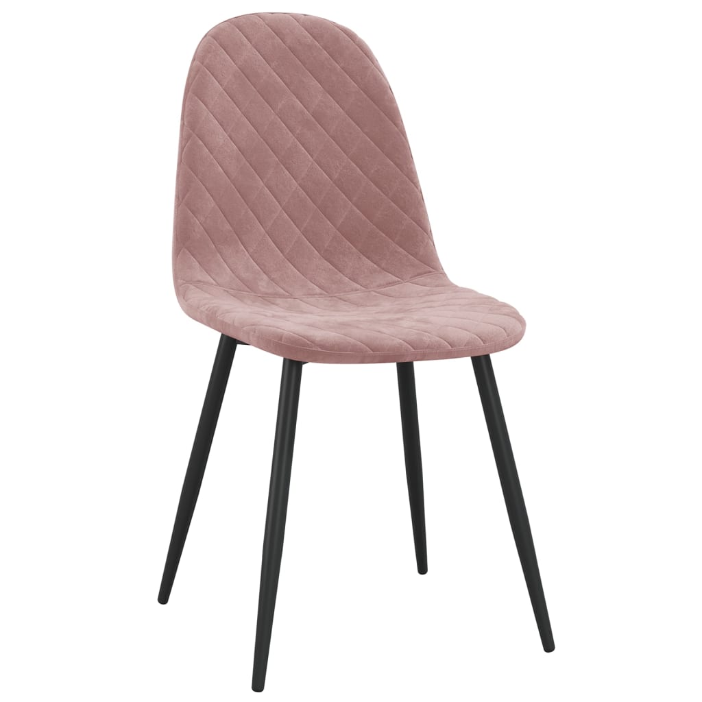 Eetkamerstoelen 6 St Fluweel Roze - Design Meubelz