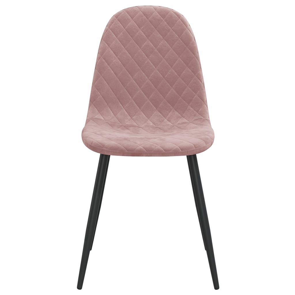 Eetkamerstoelen 6 St Fluweel Roze - Design Meubelz