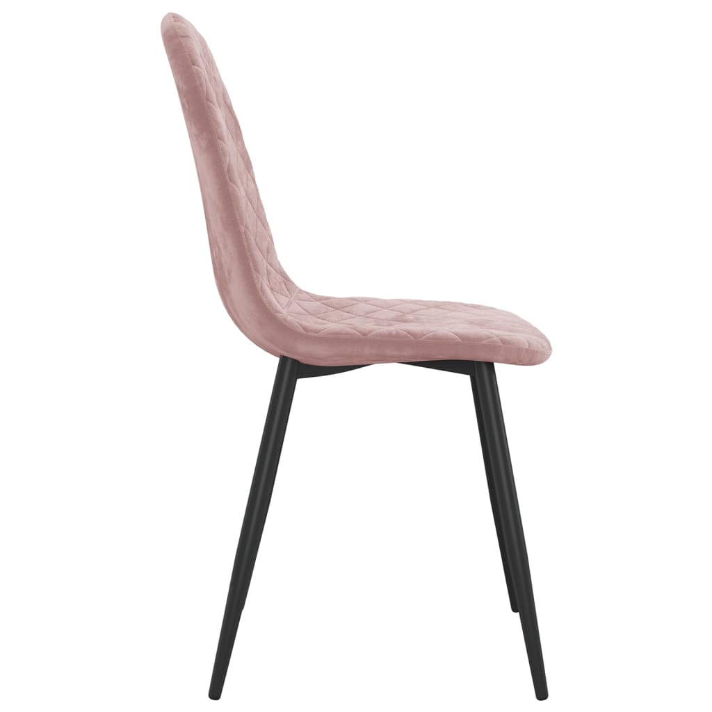 Eetkamerstoelen 6 St Fluweel Roze - Design Meubelz