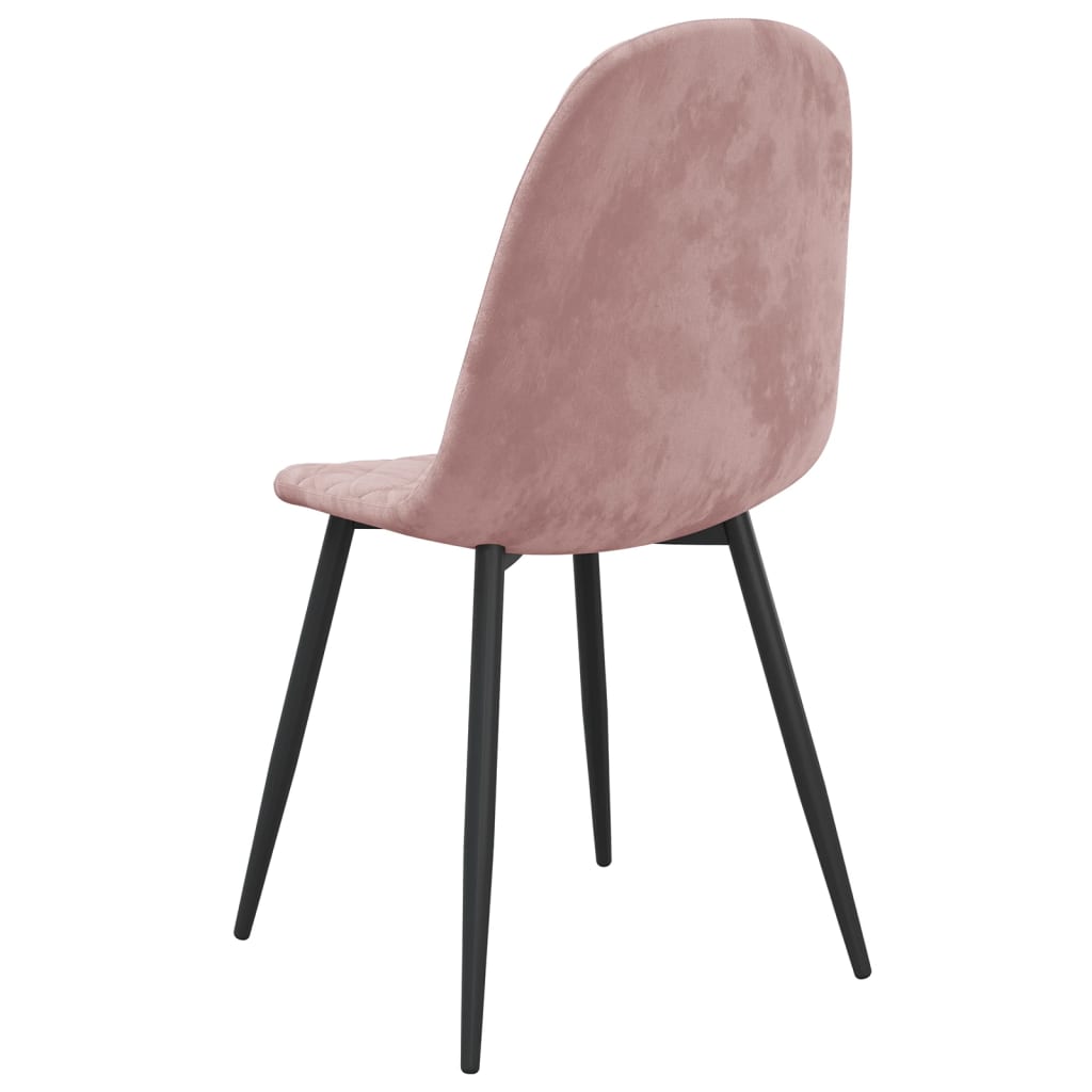 Eetkamerstoelen 6 St Fluweel Roze - Design Meubelz